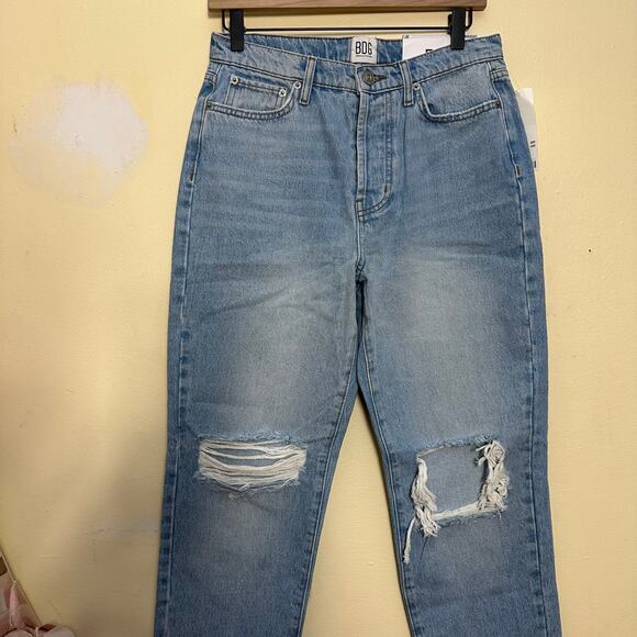 Urban Outfitters BDG Slim Straight Denim Jeans Size 28 High Waisted Distress - Picture 10 of 14